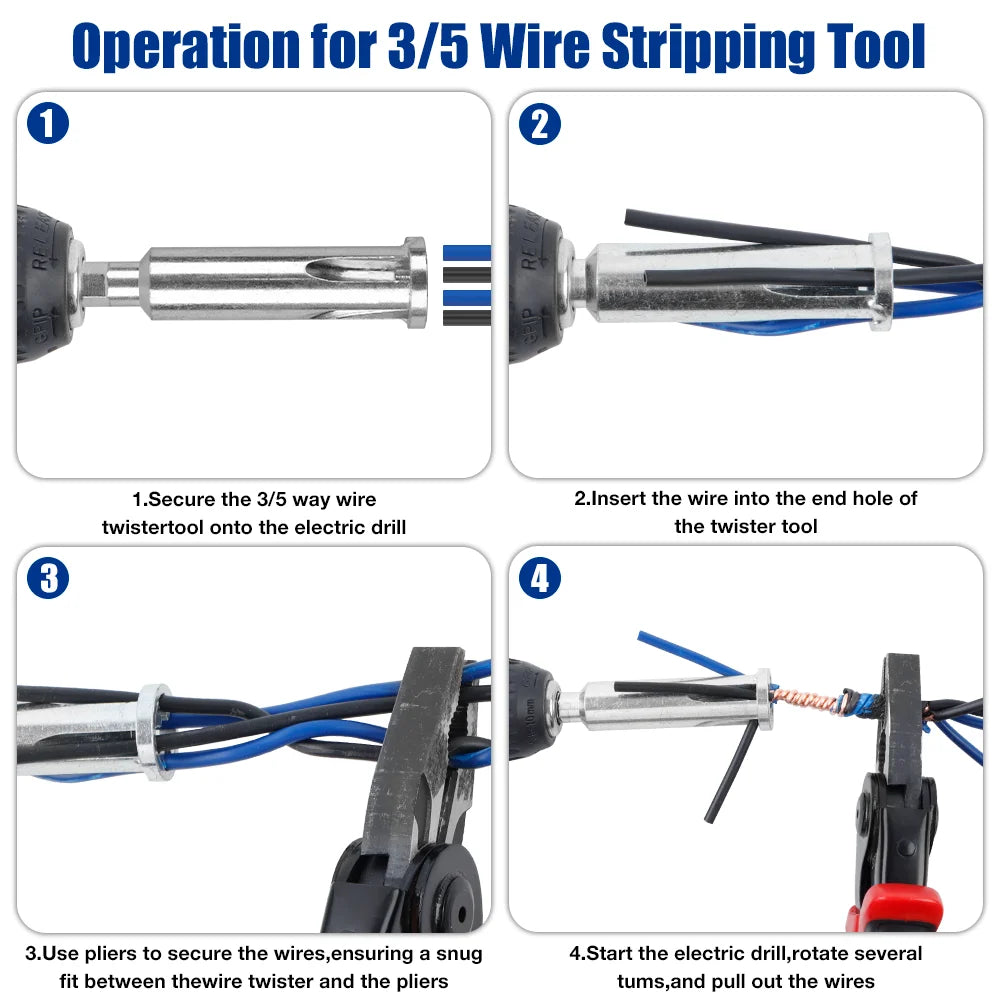 Multi-tool Electric Wire Twister Professional Wire Twisting Tools for Power Drill Quickly Twisted Connector Electrician Artifact