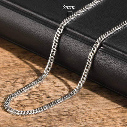 Vnox 3/5/7/9 mm dicke kubanische Ketten für Damen und Herren, schlichte Miami-Panzerketten, wasserdichte Edelstahlkette (Unisex)
