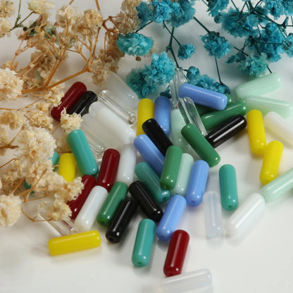 4x13mm Glass Long Tube Beads Cylinder Shape Multicolor Loose Spacer Beads For DIY Jewelry Making Accessories