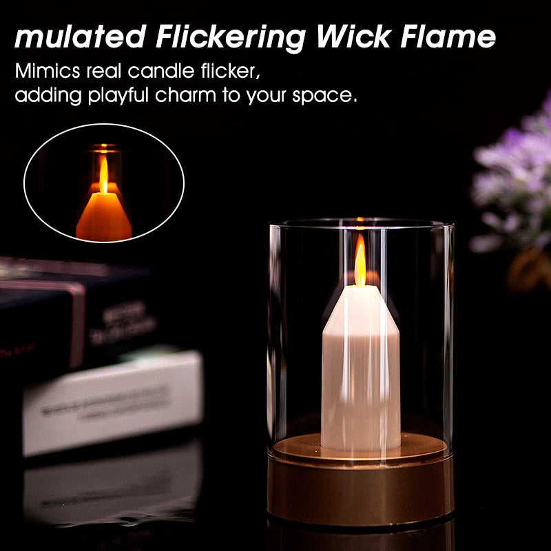 LED Candles Light Rechargeable Motion Sensor Dimmable Flameless Electric Candles Night Light Wedding Party Christmas Decor gift