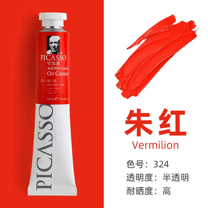 170ml LargeTubes Oil Paint Non-Toxic Excellent Tinting Strength, Mixable for Canvas Painting Artist Beginners DIY Art Supplies