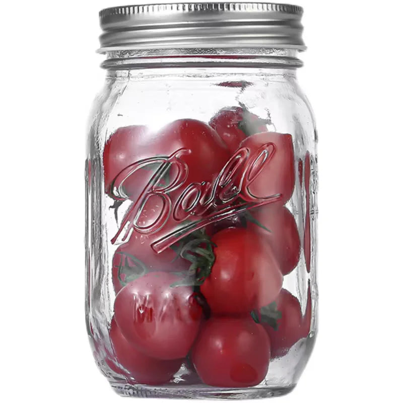 Large Mouth Glass Mason Jar Sed Container Transparent Sc American Sle Overnight Oats Cup Bowl Yogurt Drink Cup