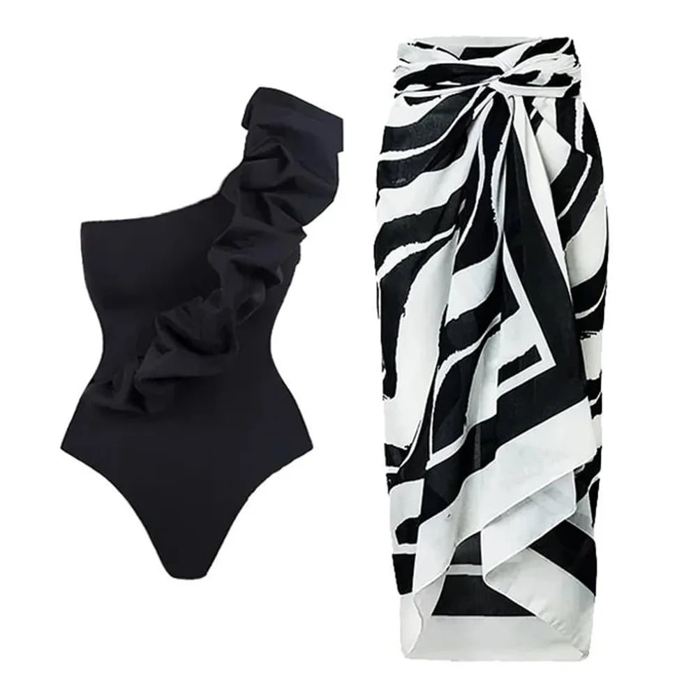2023 New Arrival Push Up Women Bikini Set Floral Printed Ruffle Bikinis Strappy Bandage Swimwear Brazilian Biquini Bathing Suit