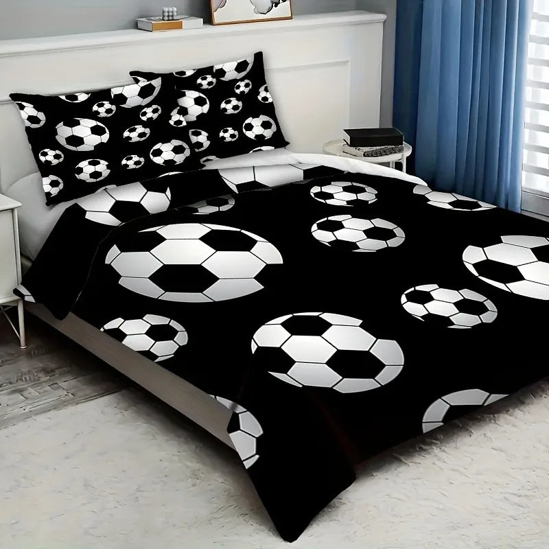 Football Duvet Cover Set Comforter Bedding 3d Children'S Bedding Set 3-Piece 1 Quilt Cover King Size