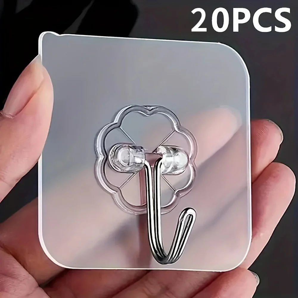 10-30Pcs hook adhesive Stainless Steel Strong Self Adhesive Wall Hangers Hook for Kitchen Bathroom Door Wall Multi-Function hook