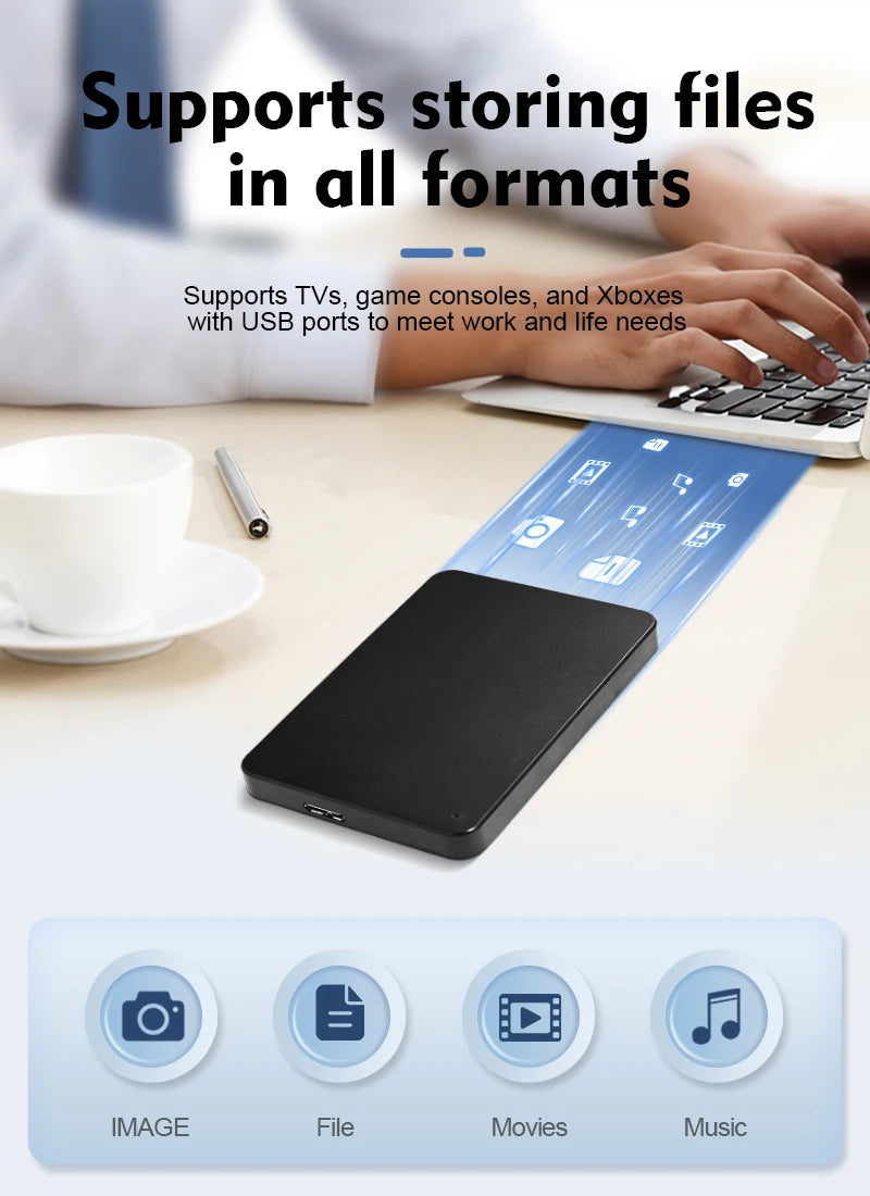 Portable External 1TB 160GB 250GB 320GB 500GB 640GB 750GB High Speed USB 3.0/2.0 Game External HDD Decives for Laptop PC PS5