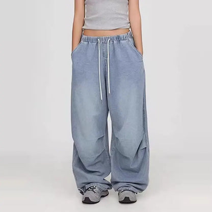 Street Dance Trendy Blue Hip-hop Retro Jeans Women's Versatile American Dancing Pants Jazz Casual Pants Woman Clothes Ladies Y2k