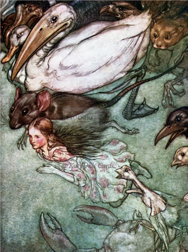 Canvas Painting Wall Art Pictures Home Room Decor Arthur Rackham Artwork Alice in Wonderland Mad Hatter Red Queen Poster Prints