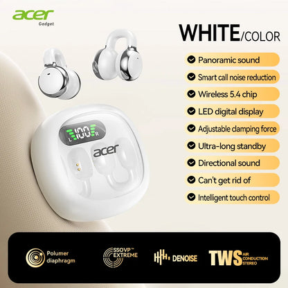 Acer OHR537 Wireless Earphones In-Ear Comfortable Earbuds HiFi Stereo Directional Sound Extra Long Standby