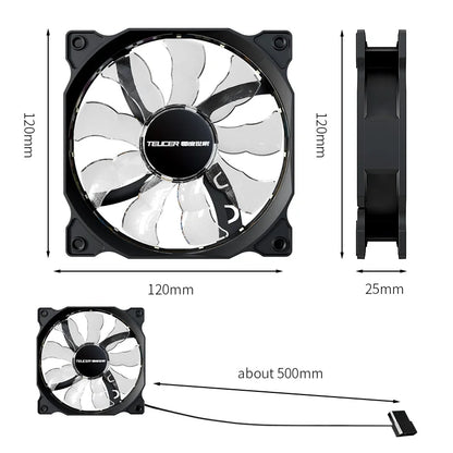 Teucer 120MM PC Case Cooling Fan Desktop Chassis Power 12V Big 4Pin Led 12CM Hydraulic Bearing Quiet Link Ventilador Radiator