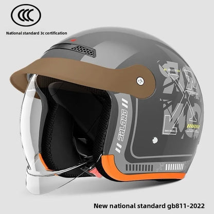 Electric Vehicle Motorcycle Warm Half Helmet, Certified Windproof, Unisex Four-season Safety Helmet