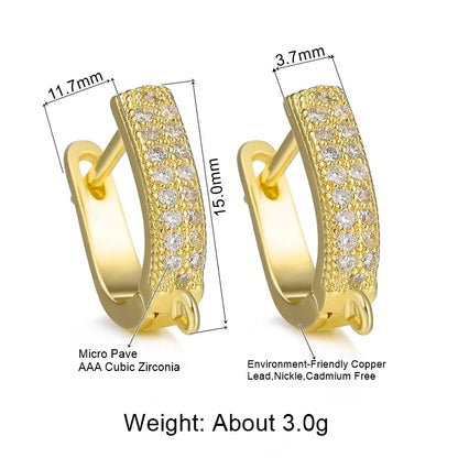 Juya 18K Gold Silver Plated Fastener Bales Fixture Earring Hook Locks For DIY Women Fashion Crystal Agate Charms Earrings Making