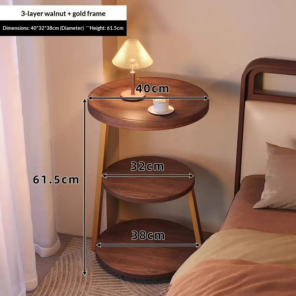 Coffee Table Vintage Multi Tier Small Round Side Table Bedside Nightstand Creative Designer Living Room Coffee Table Bedroom