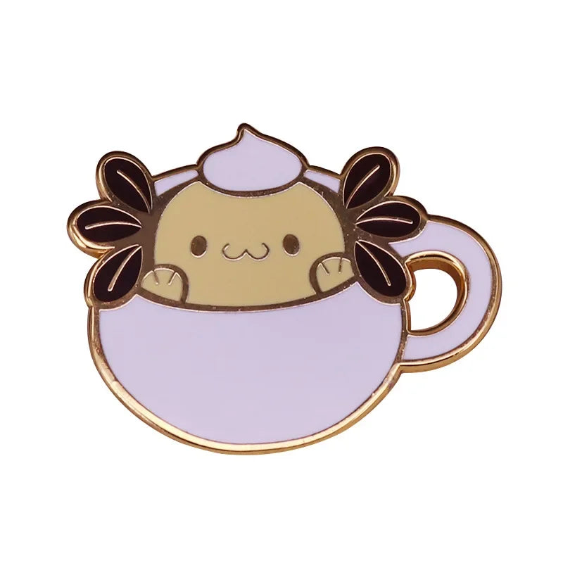 Lovely Delicate Cup Badge Personalized Creative Alloy Enamel Brooch Fashion Clothing Decorative Lapel Pin Boutique Metal Gift
