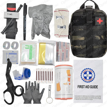 17 Piece First Aid Kit IFAK Emergency Tourniquet Chest Seal Survival Gear and Equipment Belt Molle Car Travel Hiking