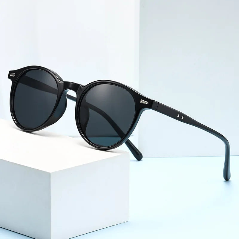 Small-Frame Round Myopia Sunglasses Retro Brand Designer Sun Glasses UV400 Shades Eyewear Men Goggles Diopter 0 To -4.0
