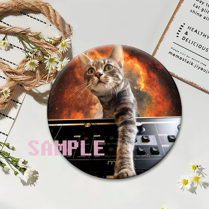 Cute Cats Meme Button Pins Funny Creative Animal Brooches Round Exquisite Tinplate Badge for Backpack Jewelry Accessories Gifts