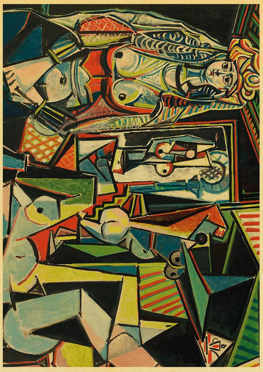 Abstract Painting Pablo Picasso Exhibition Kraft Paper Poster Art Prints Museum Modern Gallery Wall Picture Home Room Decor Gift