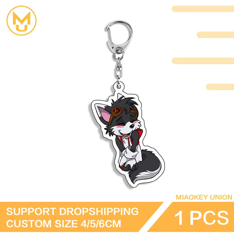 Furry Wolf Fashionable Eye Catching Lively Edgy Acrylic Keyring Charming Adorable Exquisite Anime Jewelry Accessories Gifts