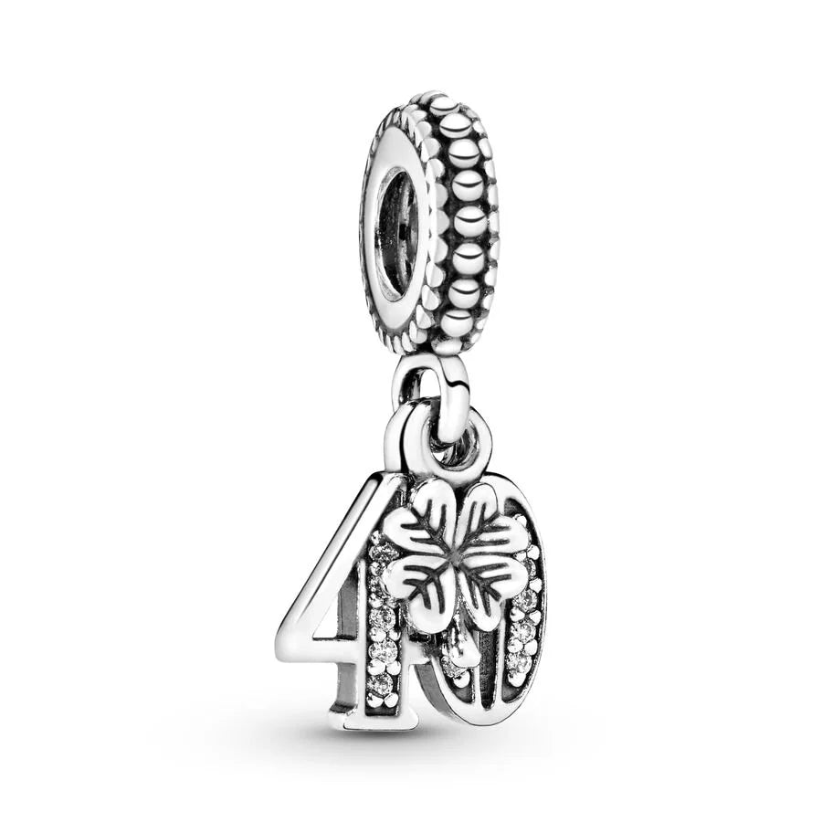 New 925 Sterling Silver Heart Number Charms Fit Original Europeans Bracelet Love Angel Wings Globe DIY Jewelry Gift for Women