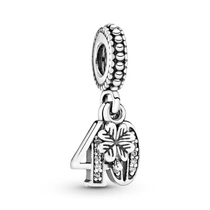New 925 Sterling Silver Heart Number Charms Fit Original Europeans Bracelet Love Angel Wings Globe DIY Jewelry Gift for Women