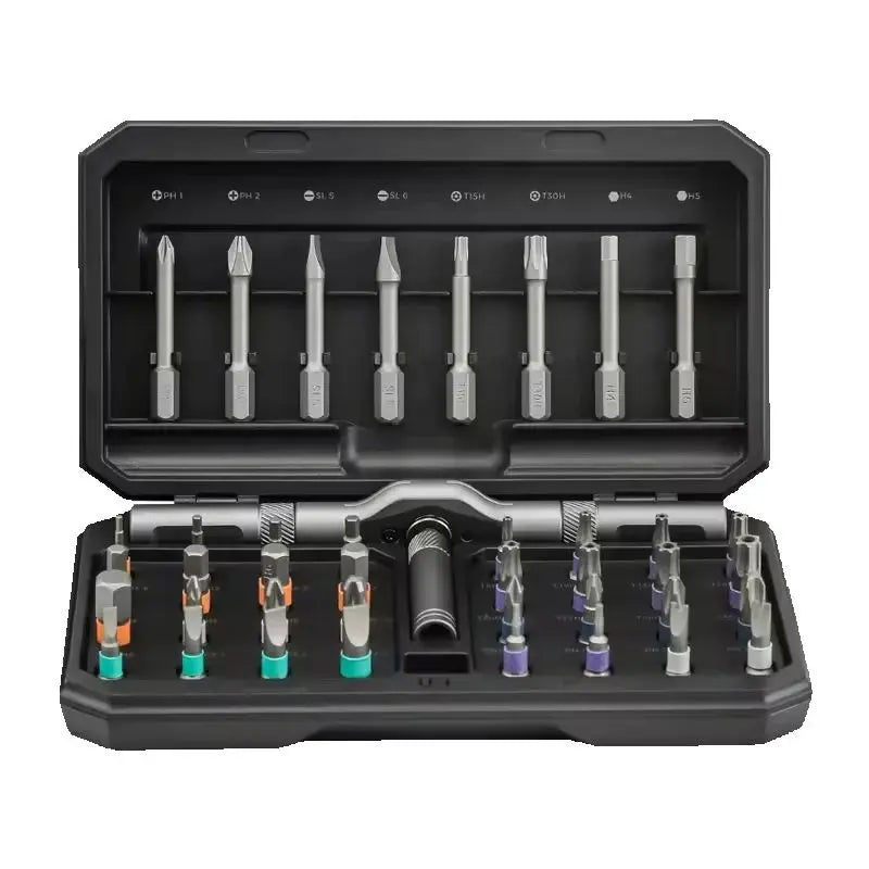 Ratchet Screwdriver Kit 42 in 1 Assembled Handle Multi-purpose Ratchet Wrench Screwdriver Magnetic Bits Tool Set DIY Repair Tool