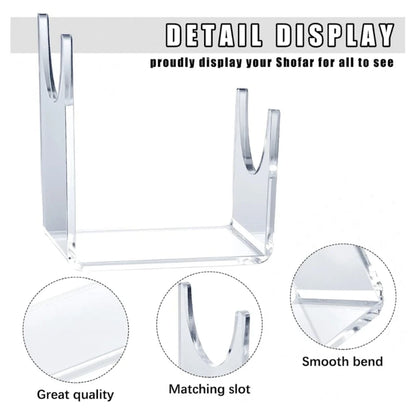 Shofar Stand Clear Acrylic Stand for Shofar Sturdy Shofar Horn Stand for Home
