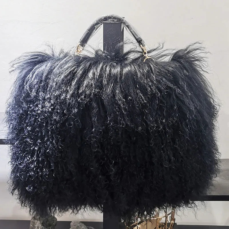 Luxury Real Fur Girl Chain Shoulder Bag for Women Designer Purses and Handbags Women's Party Clutch Crossbody Bag High Quality