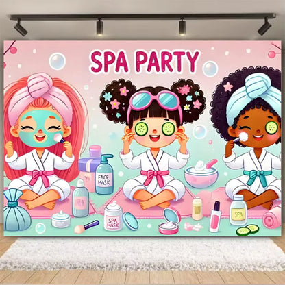 Girl's Birthday Party Supplies  Cosmetics Decorations Background Banners Disposable Cups Plates Knives Forks Spoon Gift Backdrop