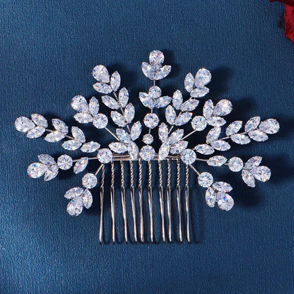 New Luxury Zirconia Bridal Hair Comb Sparkling Handmade Hair Comb for Women Wedding Headpieces Jewelry Accessories