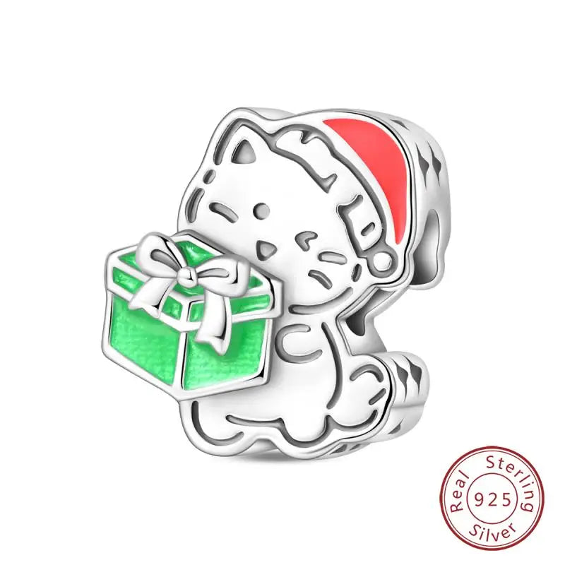 Original 925 Sterling Silver Charms Beads Winter Snowflake Snowman Igloo Penguin Pendant Fit Bracelet Women Jewelry Gift