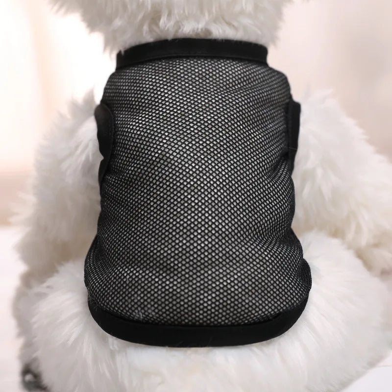 Pet Clothing with Large Mesh Breathable Spring/summer Vest Solid Color Cat and Dog Clothing Suitable for Indoor and Outdoor Use
