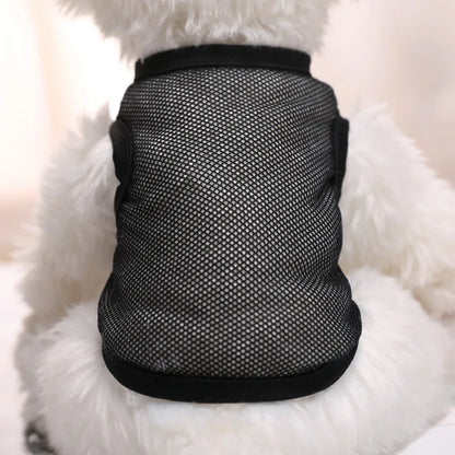 Pet Clothing with Large Mesh Breathable Spring/summer Vest Solid Color Cat and Dog Clothing Suitable for Indoor and Outdoor Use