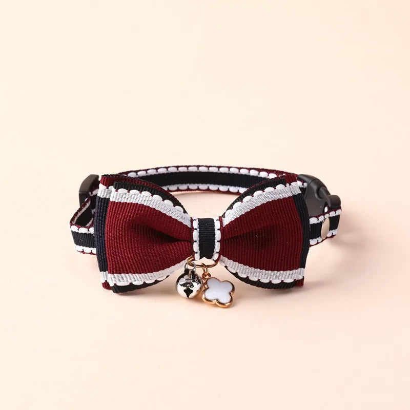 Cute Cat Collar with Bow Tie Adjustable Design Pet Dogs Cats Puppy Necklace Pet Supplies