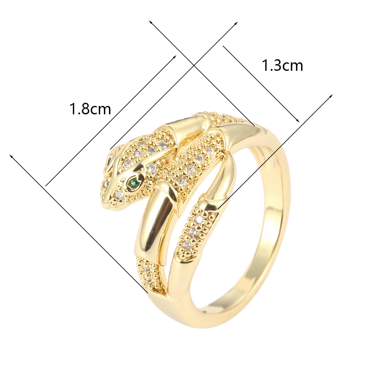Classic Snake-Shaped Design Synthetic Zirconia Women's Ring For Daily Gatherings A Jewelry Accessory