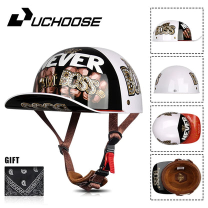Motorcycle Helmet Electric Vehicle Riding Locomotive for Retro Half Helmet Four Seasons Universal Helmet Helmet