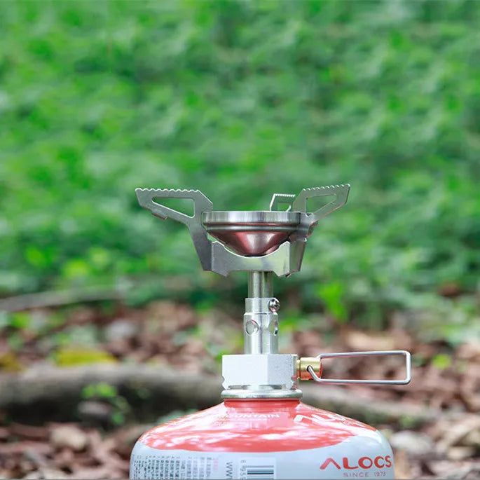 1Pc Detachable Outdoor Camping Stove Light Weight Stove Mini Burner Gas Stainless Steel Portable Windproof Cooking Stove