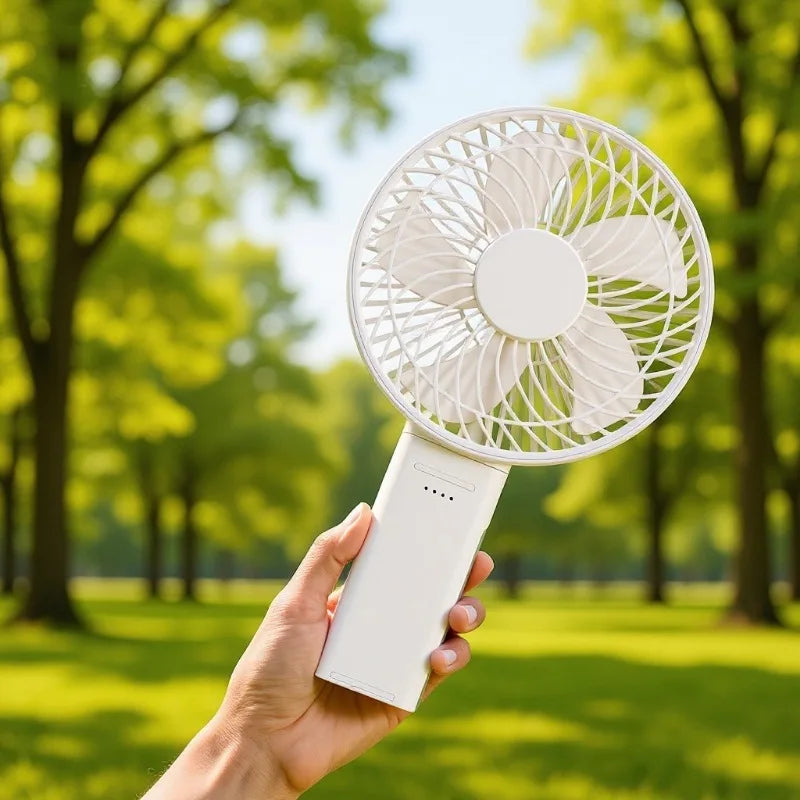 Portable Handheld Fan Rechargeable Fan 4000mAh 180° Adjustable 4 Speed Wind Foldable Fan Quiet Personal Fan Desktop Fan for Tent