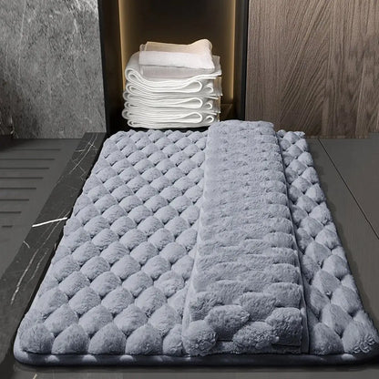 Practical Anti-slip Bath Mat Soft Washable Bathroom Floor Mat Household Water Absorption Floor Rug Bathroom Decor