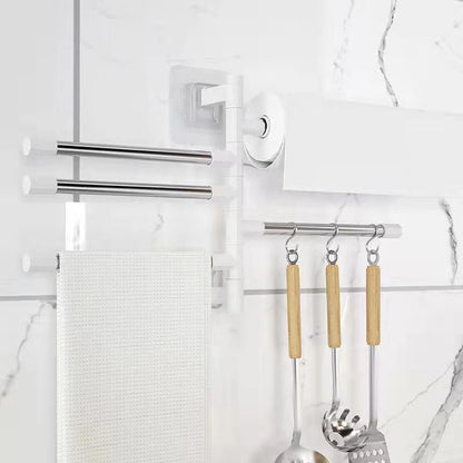 Bathroom Towel Rack Rotatable Towel Holder Space Aluminum 2/3/4/5/6-Bar Towel Hanger Kitchen Shelf Paper Hanging Wall Mounted