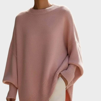 LEOSOXS 2025 Autumn/winter Cashmere Casual Round Neck Pullover Knitted Sweater for Women Loose and Lazy Style Solid Color Tops