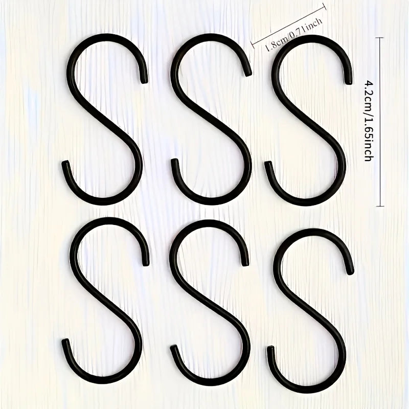60/20pcs Heavy-Duty Stainless Steel S-Hooks - For Kitchen, Garden, Wardrobe & Plant Organization - Utility Hooks, Party