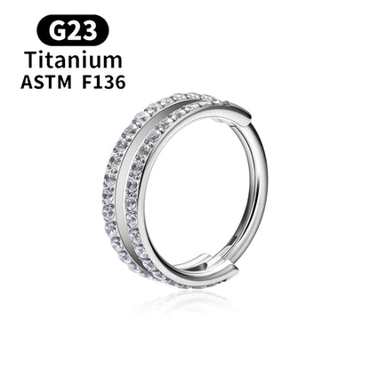 ASTM F136 Titanium 16G Hinged Nose Ring CZ Septum Clicker Cartilage Hoop Earrings Tragus Rook Daith Conch Helix Piercing Jewelry