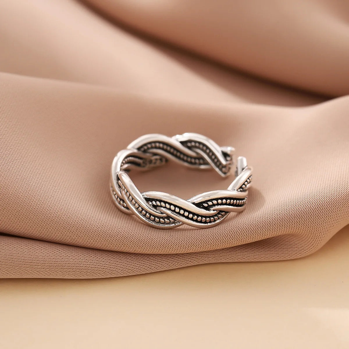 New Retro Exquisite Simple Personality 925 Sterling Silver Jewelry Twist Opening Rings R144
