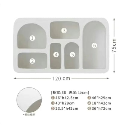 Cabinet French Style Cave Entrance Living Room Cream Multi Functional Hole Display Cabinet Art Ornament furnitur accessories