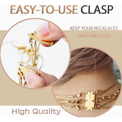 Multi Necklace Layering Clasps Magnetic Necklace Clasp Gold Silver Color Necklace Separator for Layering Necklace Making DIY
