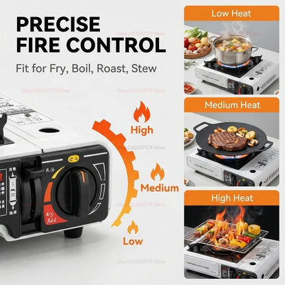 Portable Cartridge Stove for Camping Outdoor Barbecuing Home Cooking and Gatherings Lightweight Multi-functional Stove