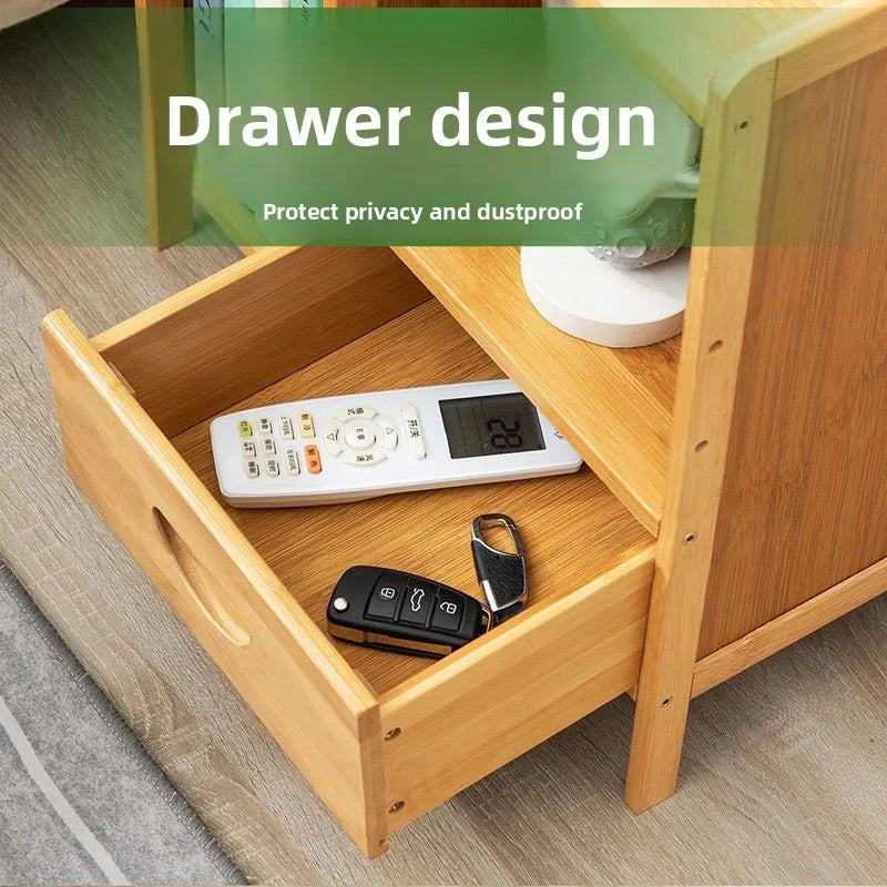 Simple solid wood bedside table, multi-layer drawer small cabinet, light luxury storage cabinet, simple bedside storage cabinet