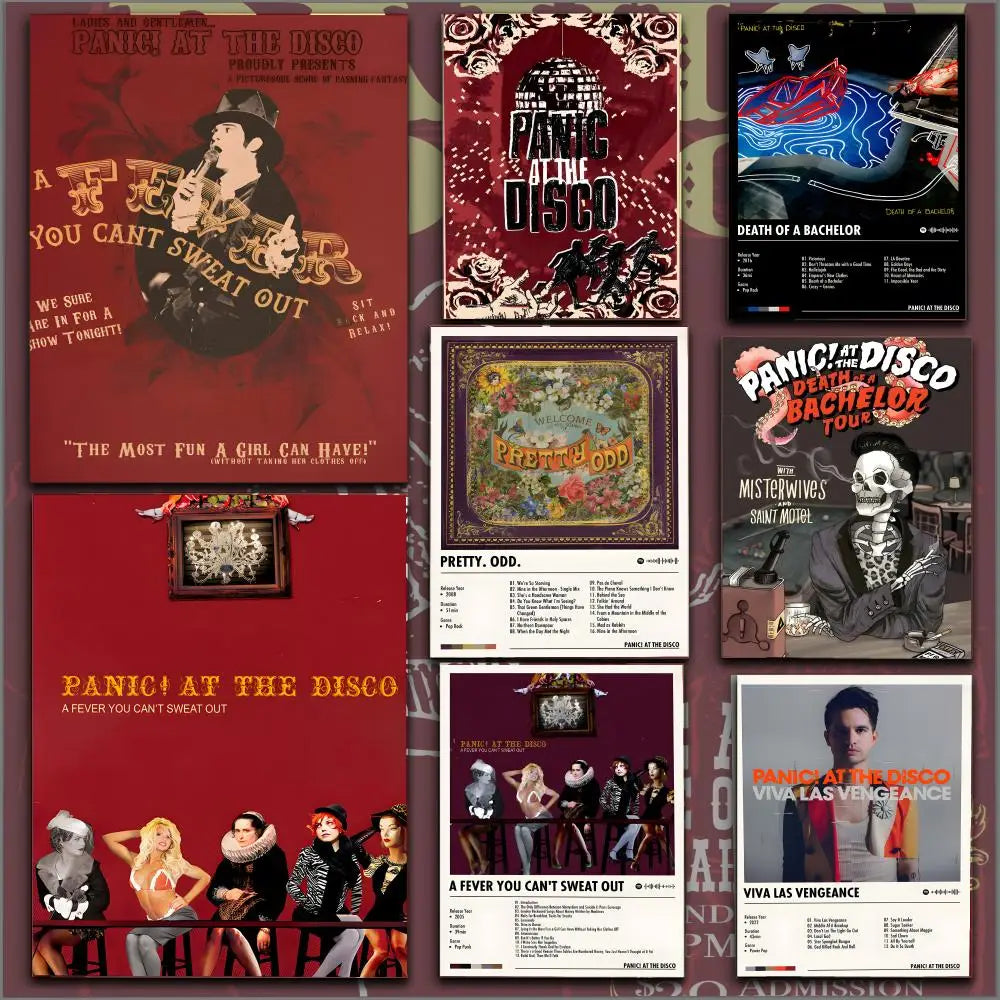 Rock Band P-panic At The Disco Painting Calligraphy HD Print Crease Art Photos For Living Room Home Wall Decor Canvas