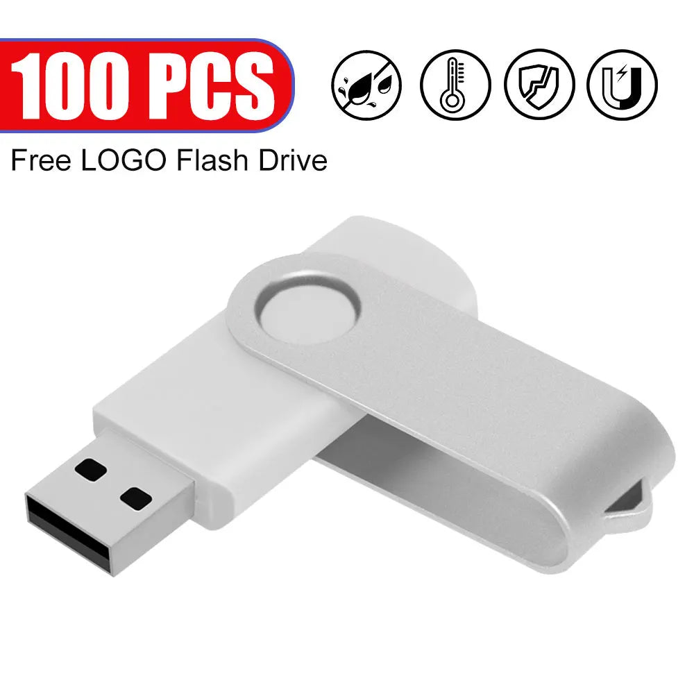 100Pcs/lot USB 2.0 Flash Drive 4GB 8GB Pen Drive 128M Usb Sticks 1GB 2G Pendrives 16GB Memory Flash 32GB U Disk Free Custom Logo